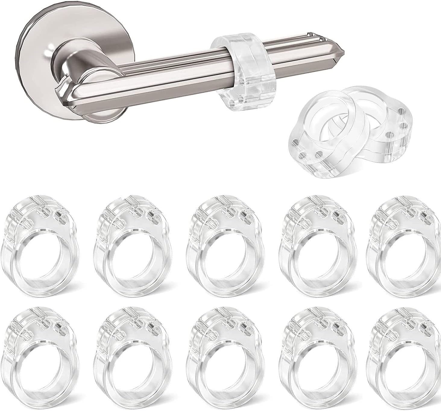 Türklinkenpuffer Türstopper Türgriffpuffer Ring transparent, 4er-Set