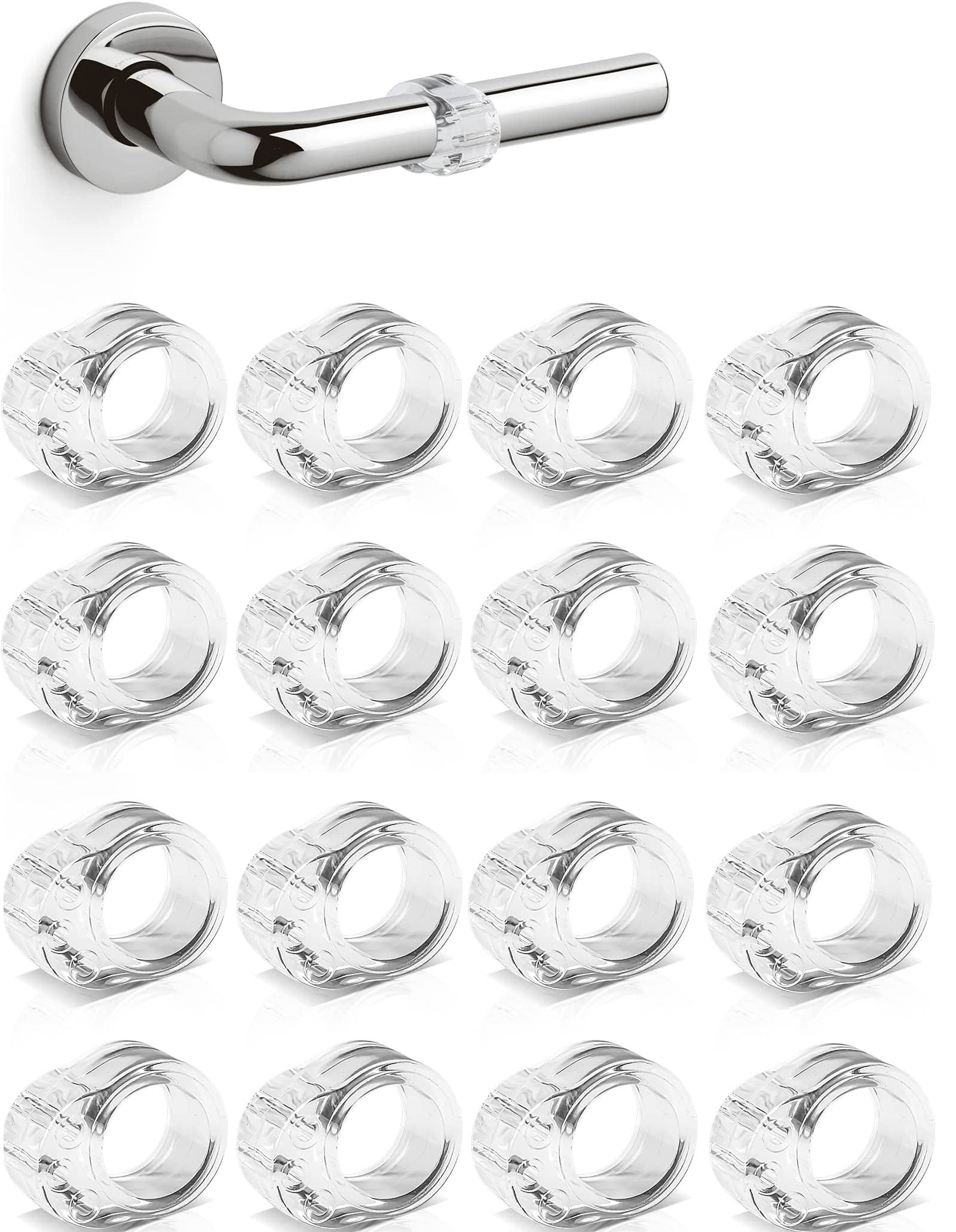 Türklinkenpuffer Türstopper Türgriffpuffer Ring transparent, 4er-Set