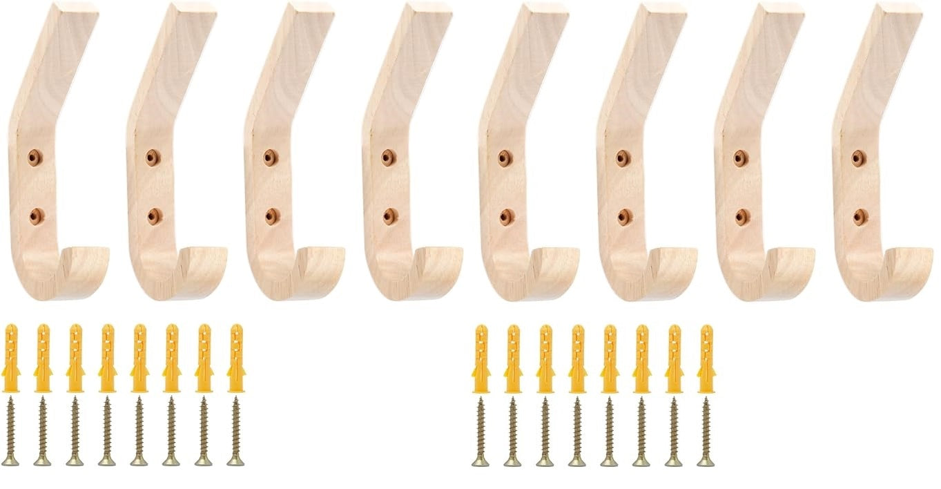 Kleiderhaken Holz Wandhaken Garderobenhaken J-Typ