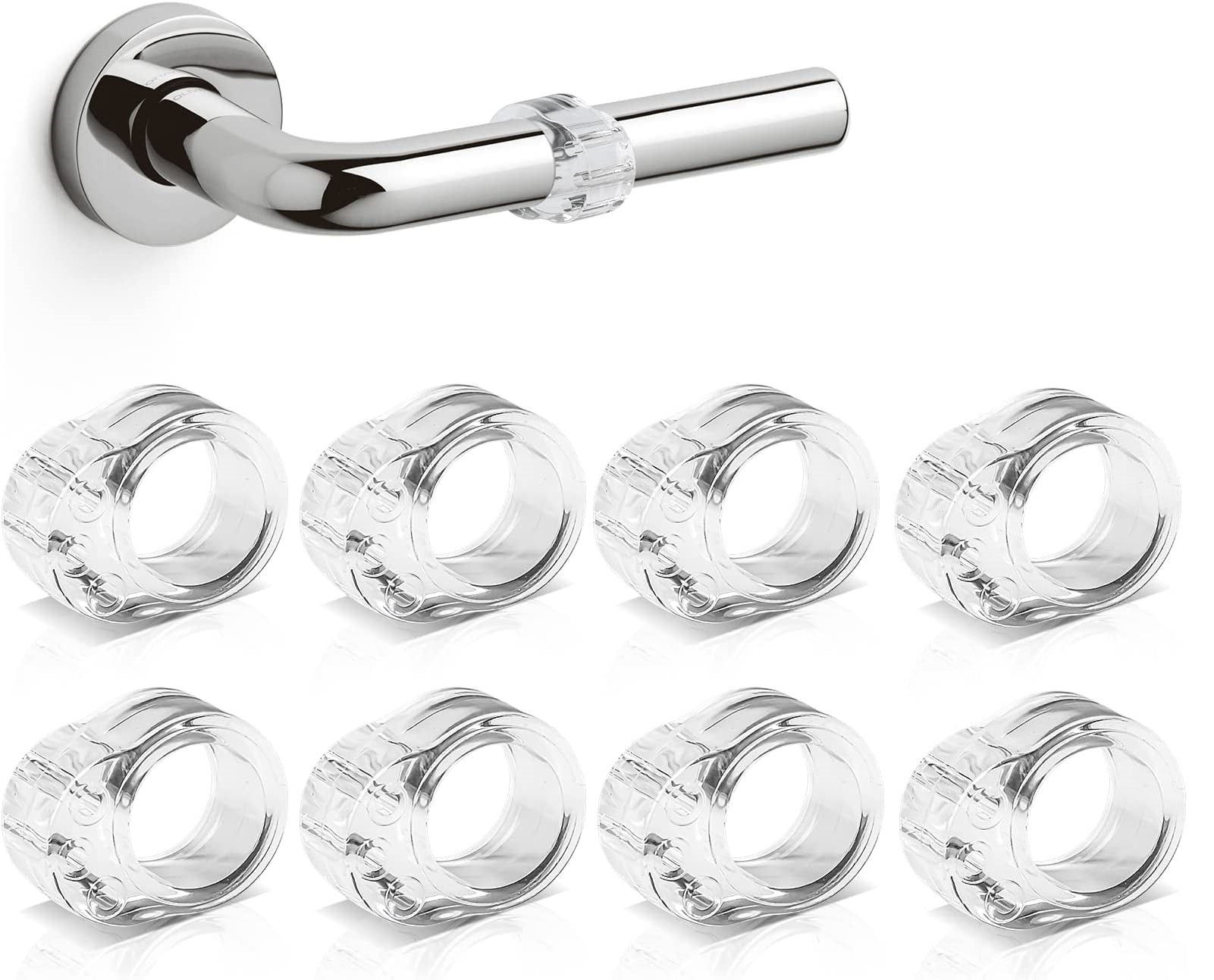 Türklinkenpuffer Türstopper Türgriffpuffer Ring transparent, 4er-Set