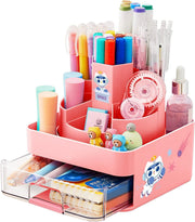LÜNIC Stifthalter Schreibtisch Organizer drehbar rotierend rosa