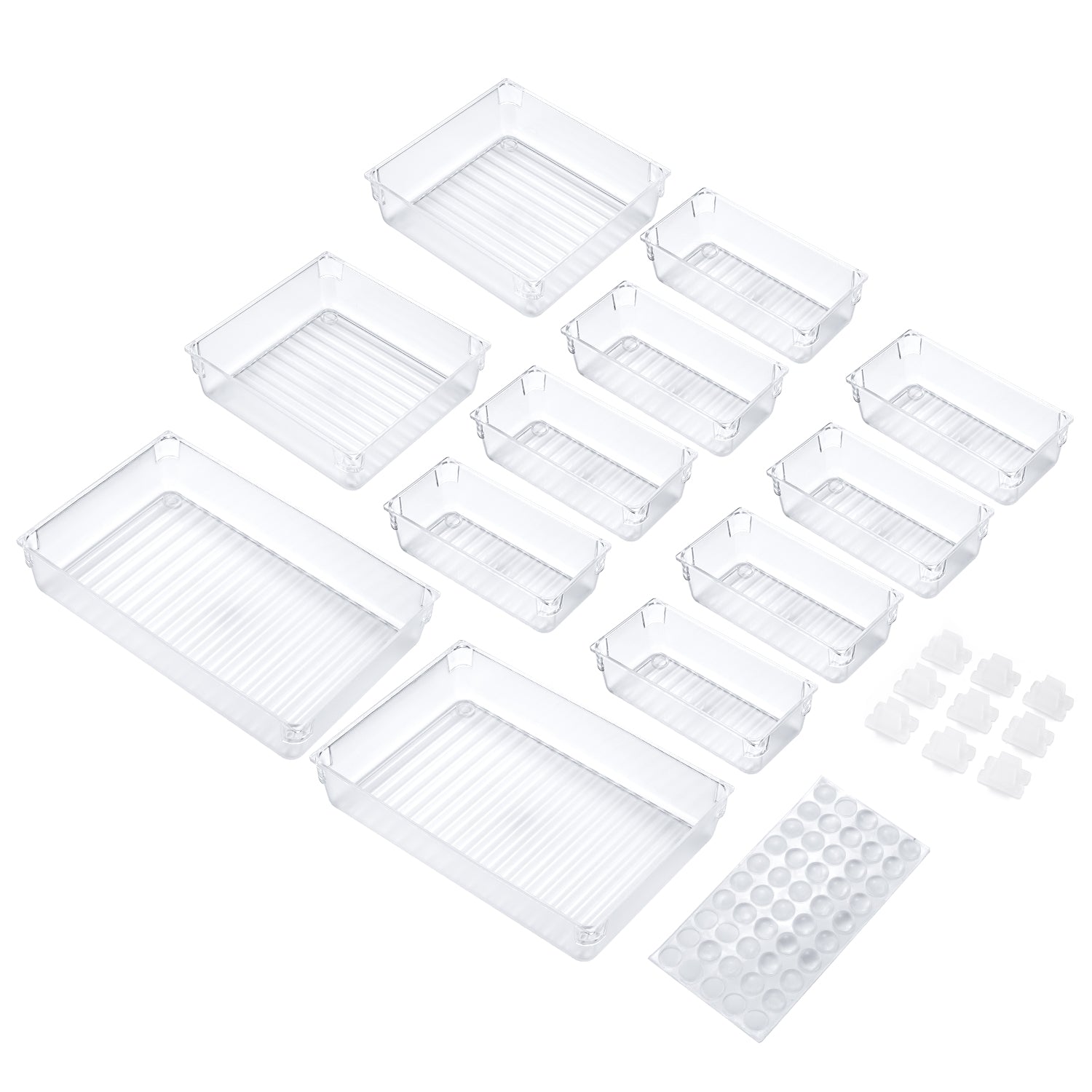 LÜNIC Schubladen Ordnungssystem Kunststoff 12-teilig