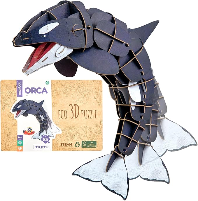 MierEdu Bewegliches Eco 3D Puzzle Kinder – Orca