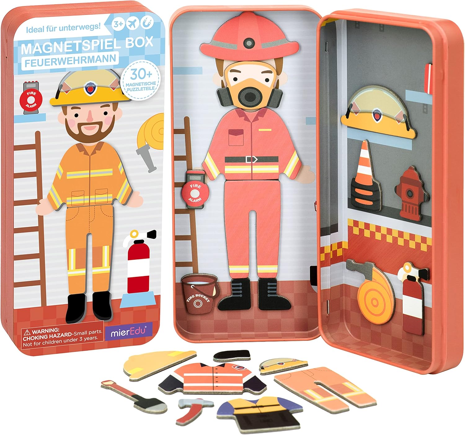 MierEdu Reise - Magnetspielbox Magnetische Puzzle-Box – Feuerwehrmann
