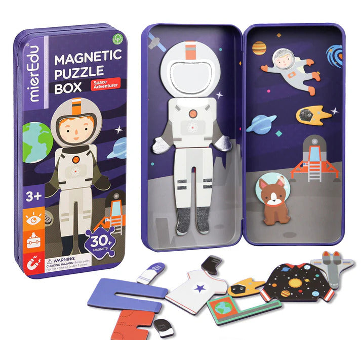 MierEdu Reise - Magnetspielbox Magnetische Puzzle-Box – Astronaut