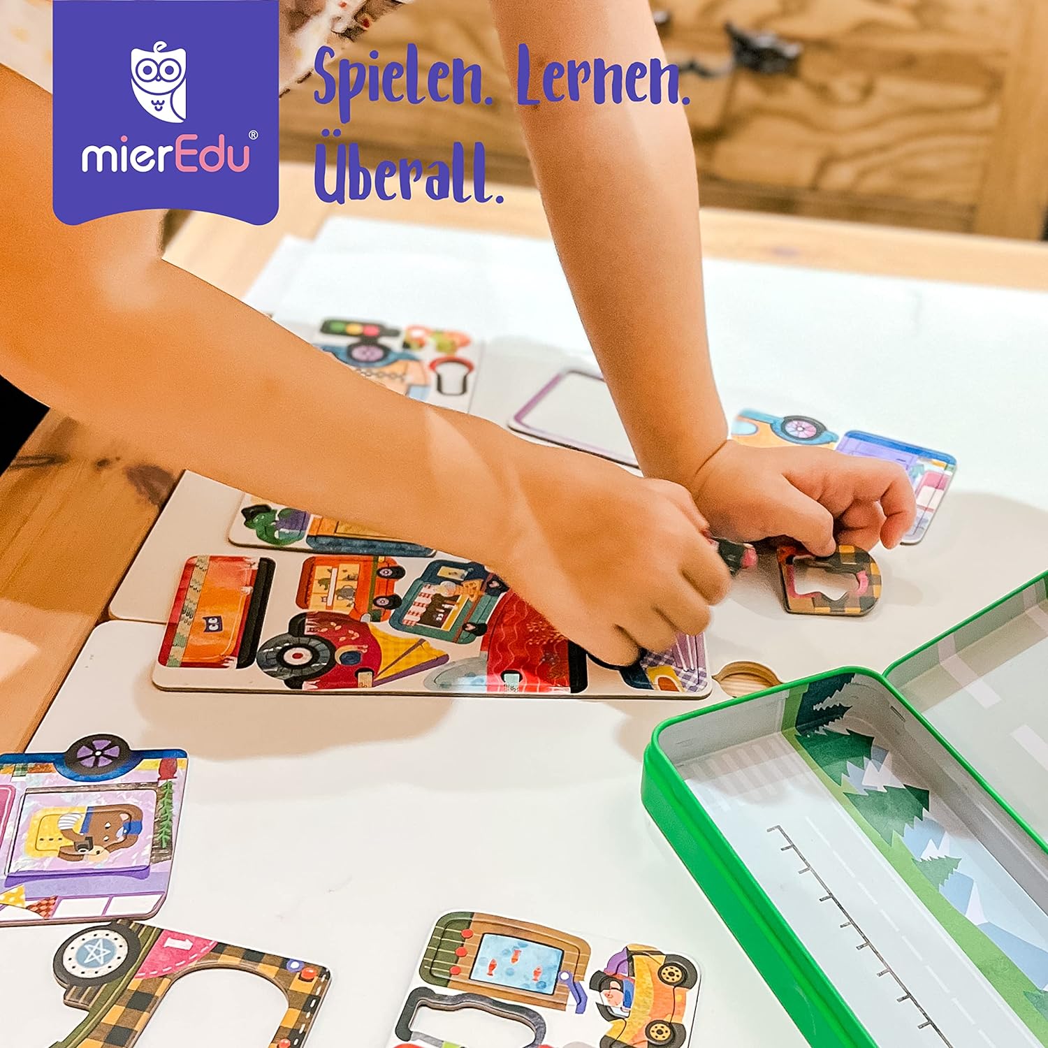 MierEdu Reise - Magnetspielbox Magnetische Puzzle-Box – Auto