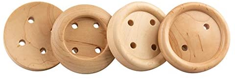 LÜNIC Garderobenhaken aus Holz im Knopf Design