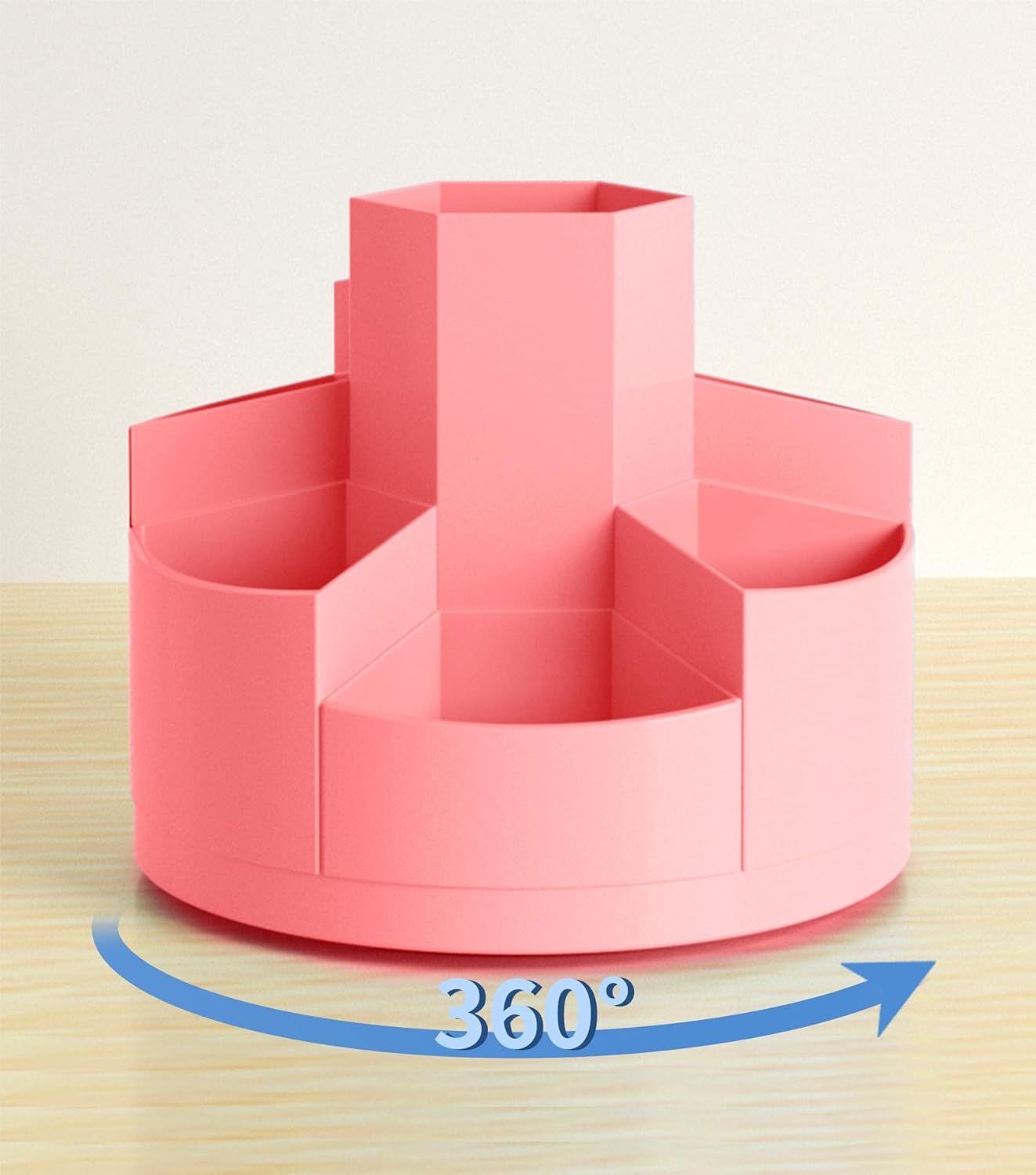 LÜNIC Stifthalter Schreibtisch Organizer drehbar rotierend rosa