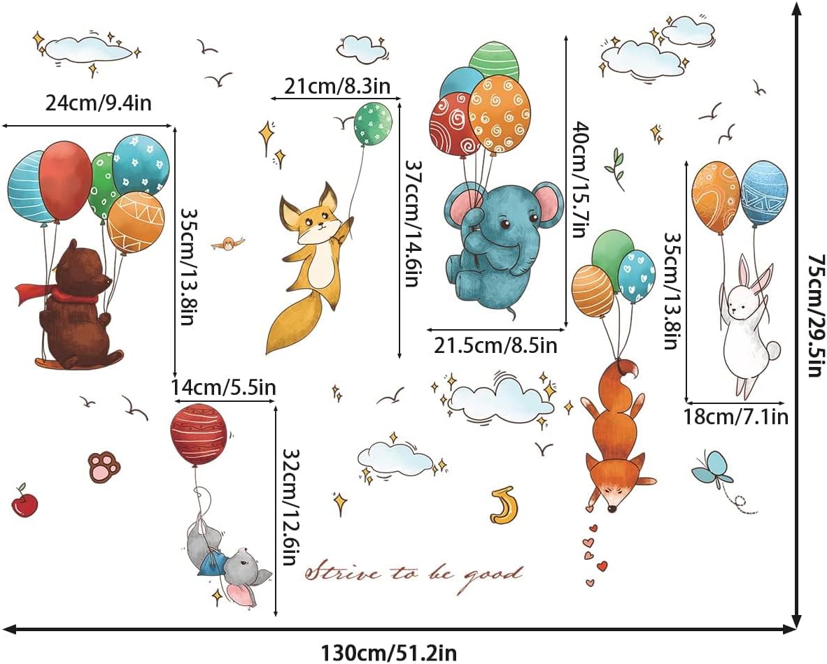 Wandtattoo Waldtiere & Ballons – Wanddeko fürs Kinderzimmer