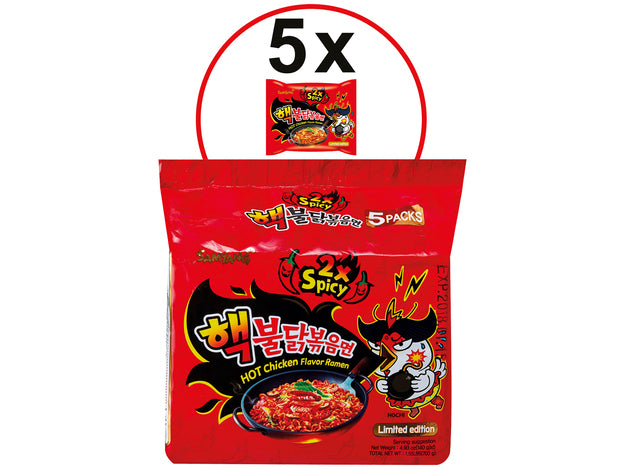 Samyang Buldak Hot Chicken Ramen 2xSpicy 140g (5er-Pack)