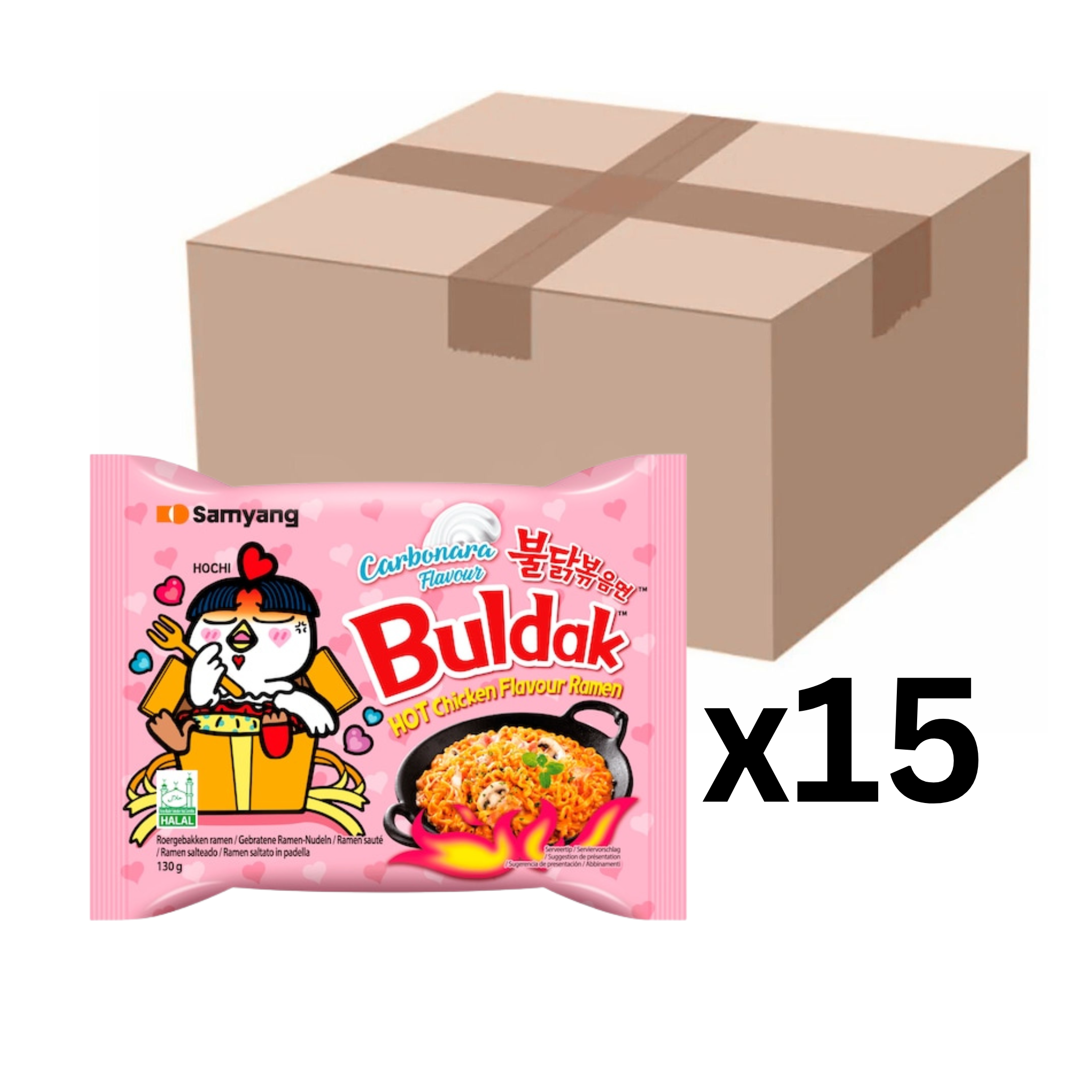 Samyang Buldak Hot Chicken Ramen Carbonara 130g (15er-Pack)