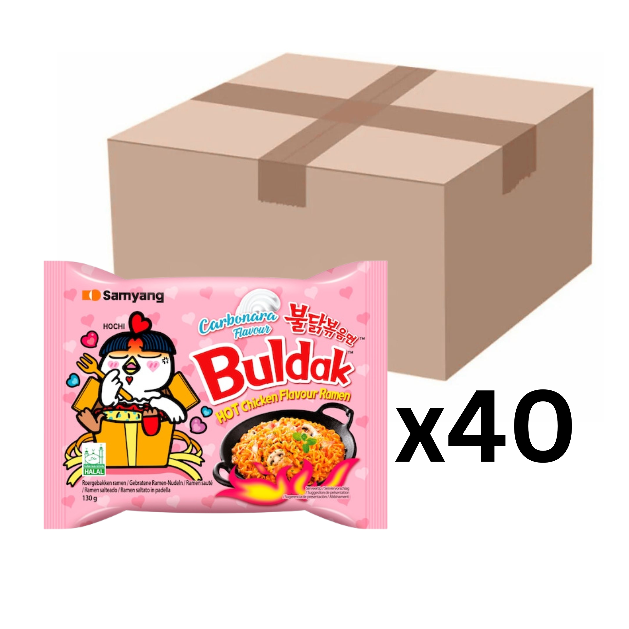 Samyang Buldak Hot Chicken Ramen Carbonara 130g (40er-Pack)