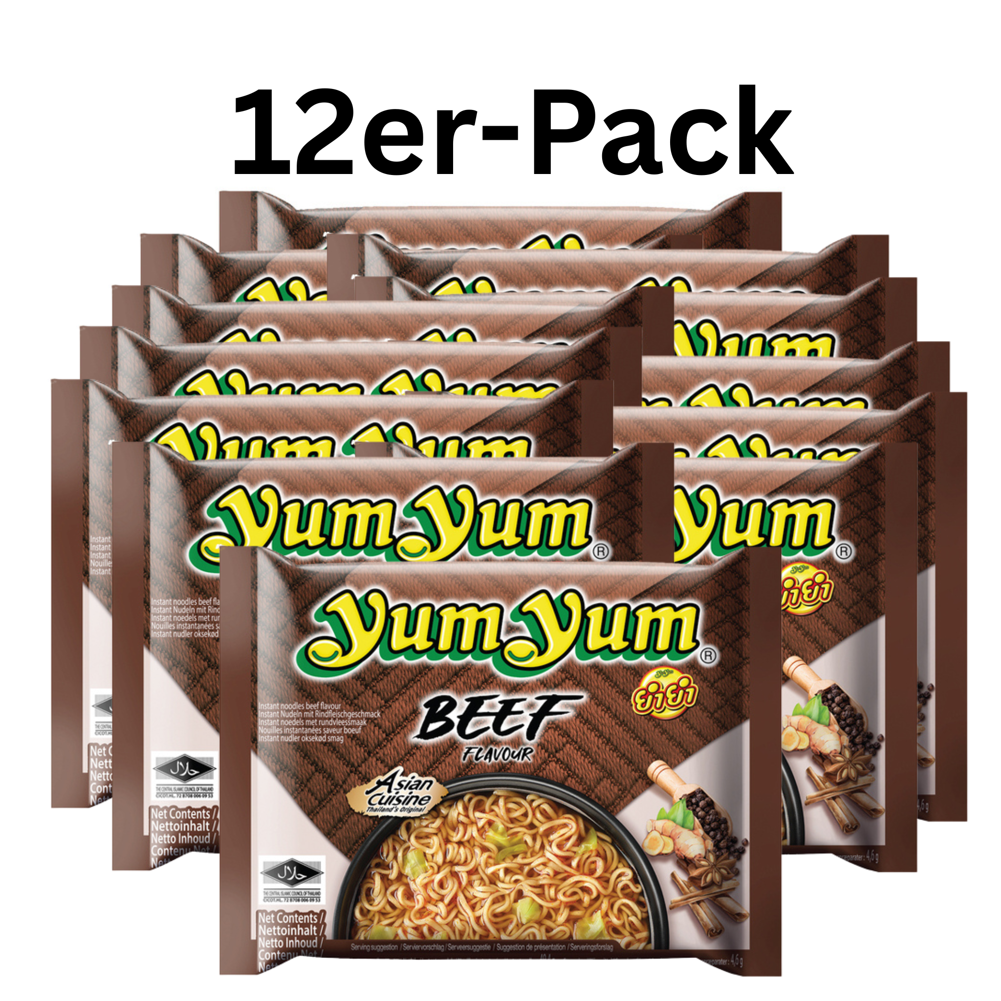 YumYum Instantnudeln Rindfleisch 60g (12er-Pack)