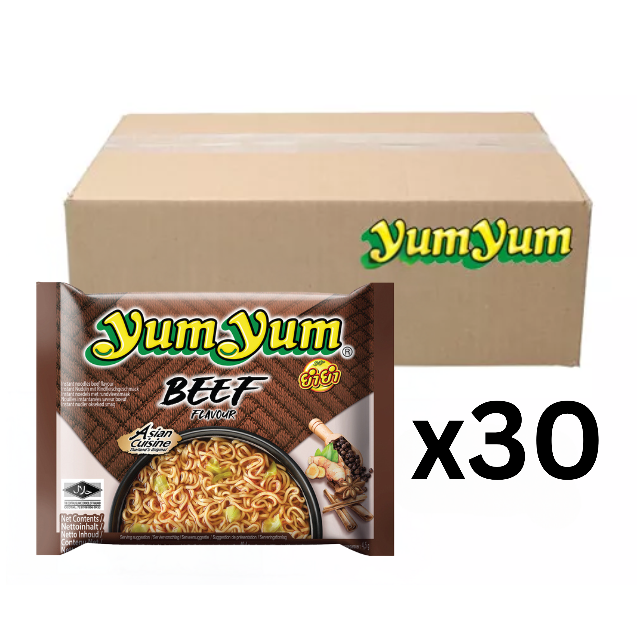 YumYum Instantnudeln Rindfleisch 60g (30er-Pack)