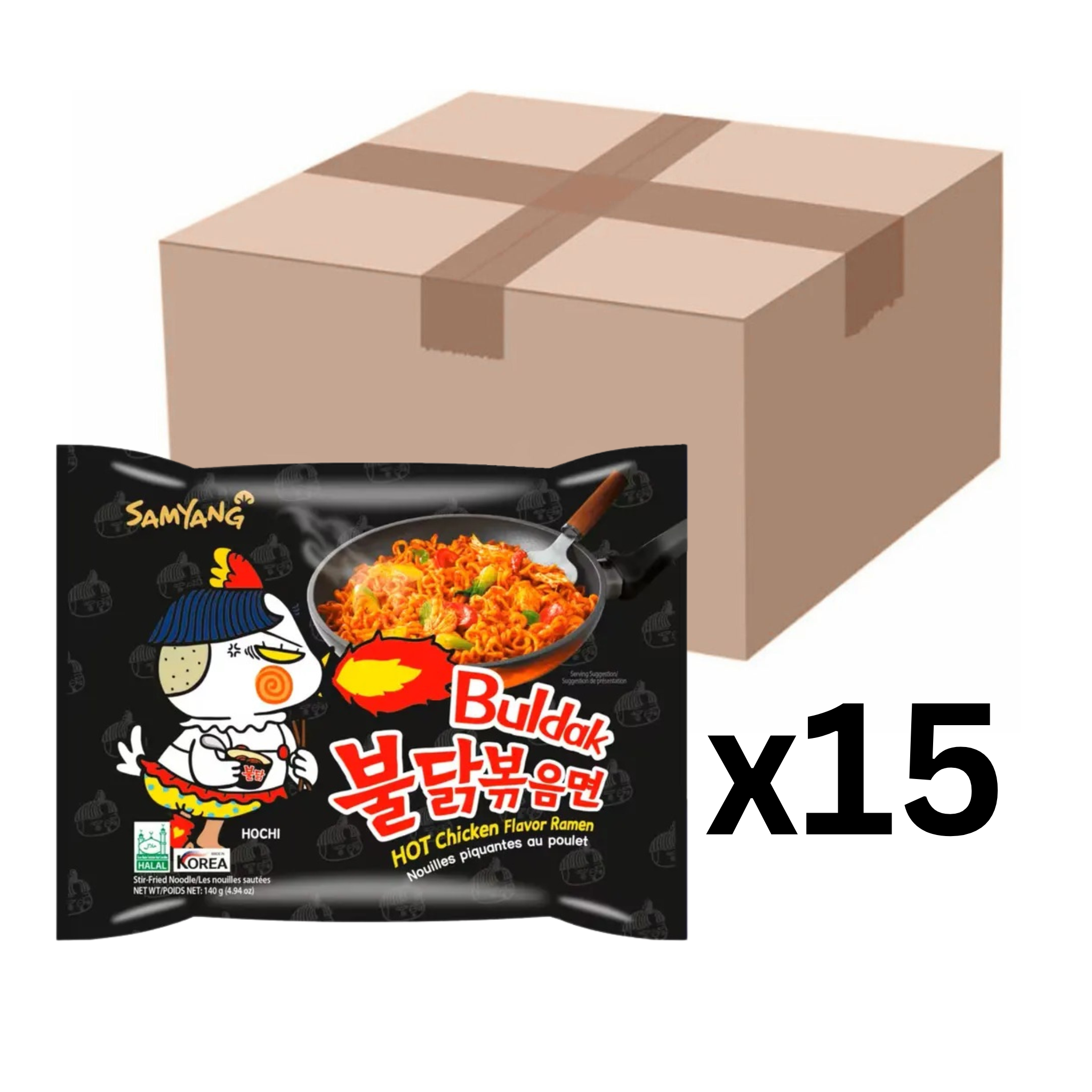 Samyang Buldak Hot Chicken Flavour Ramen Original 140g (15er-Pack)