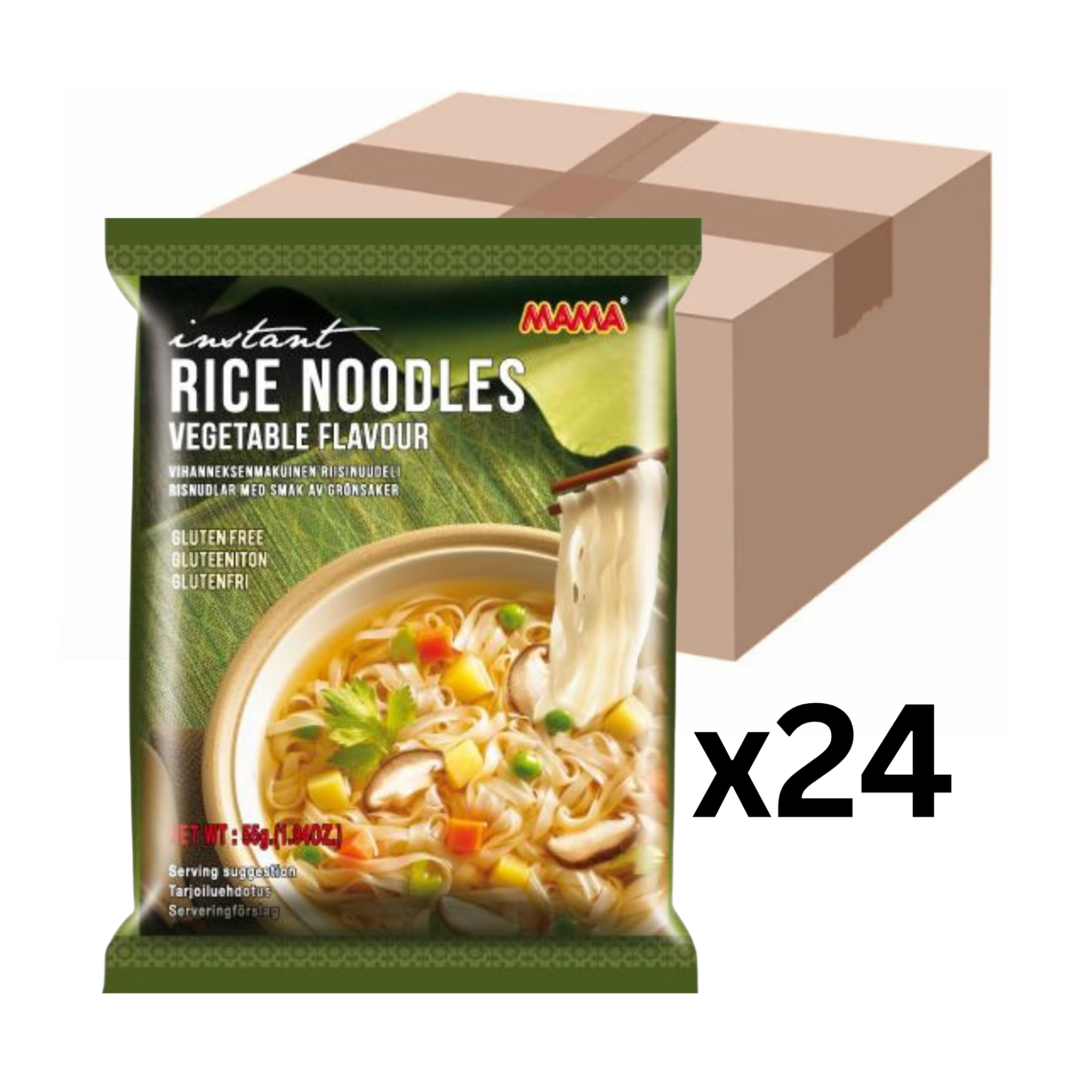 MAMA Instant Reisnudeln Gemüse 55g (24er-Pack)