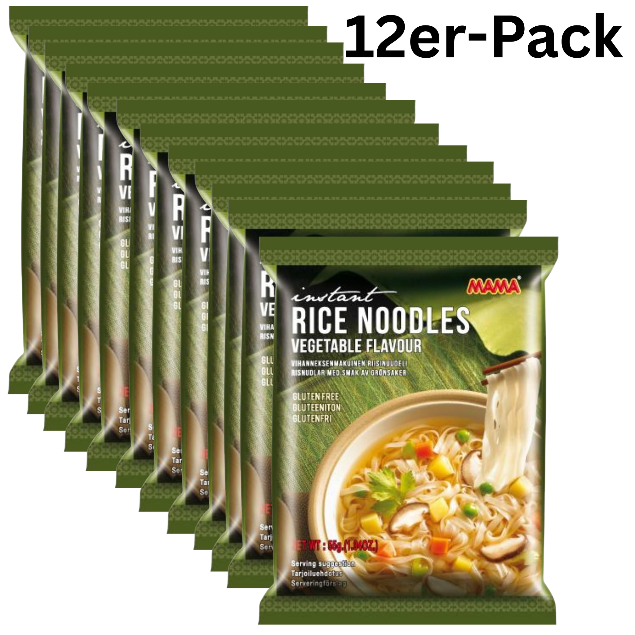 MAMA Instant Reisnudeln Gemüse 55g (12er-Pack)