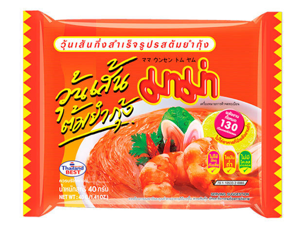 MAMA Instant Glasnudeln Mungobohnennudeln Tom Yum Koong 40g