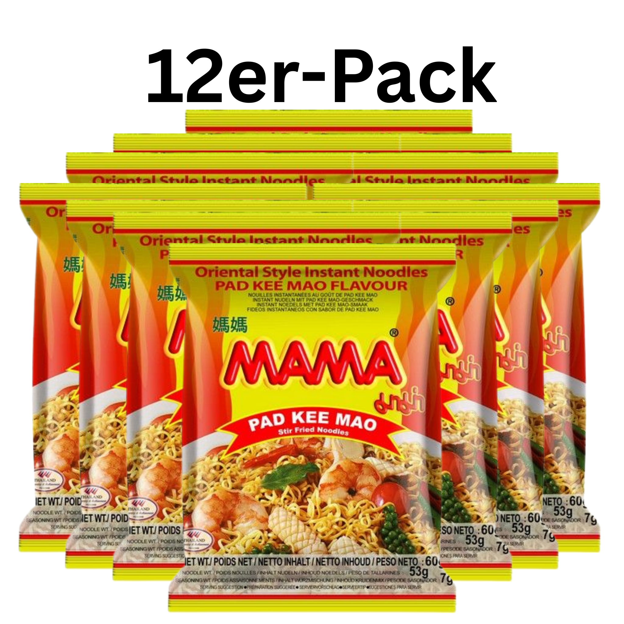 MAMA Instantnudeln Stir-Fried Pad Kee Mao 60g (12er-Pack)