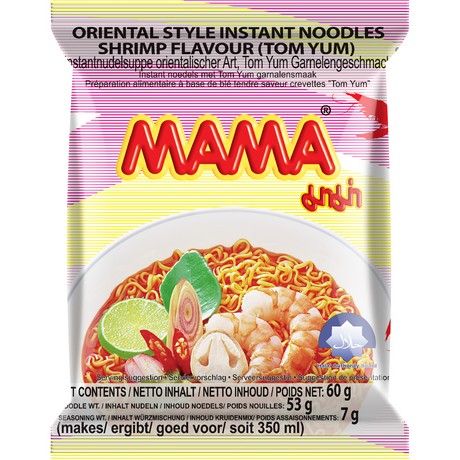 MAMA Instantnudeln Tom Yum Garnelen 60g (12er-Pack)