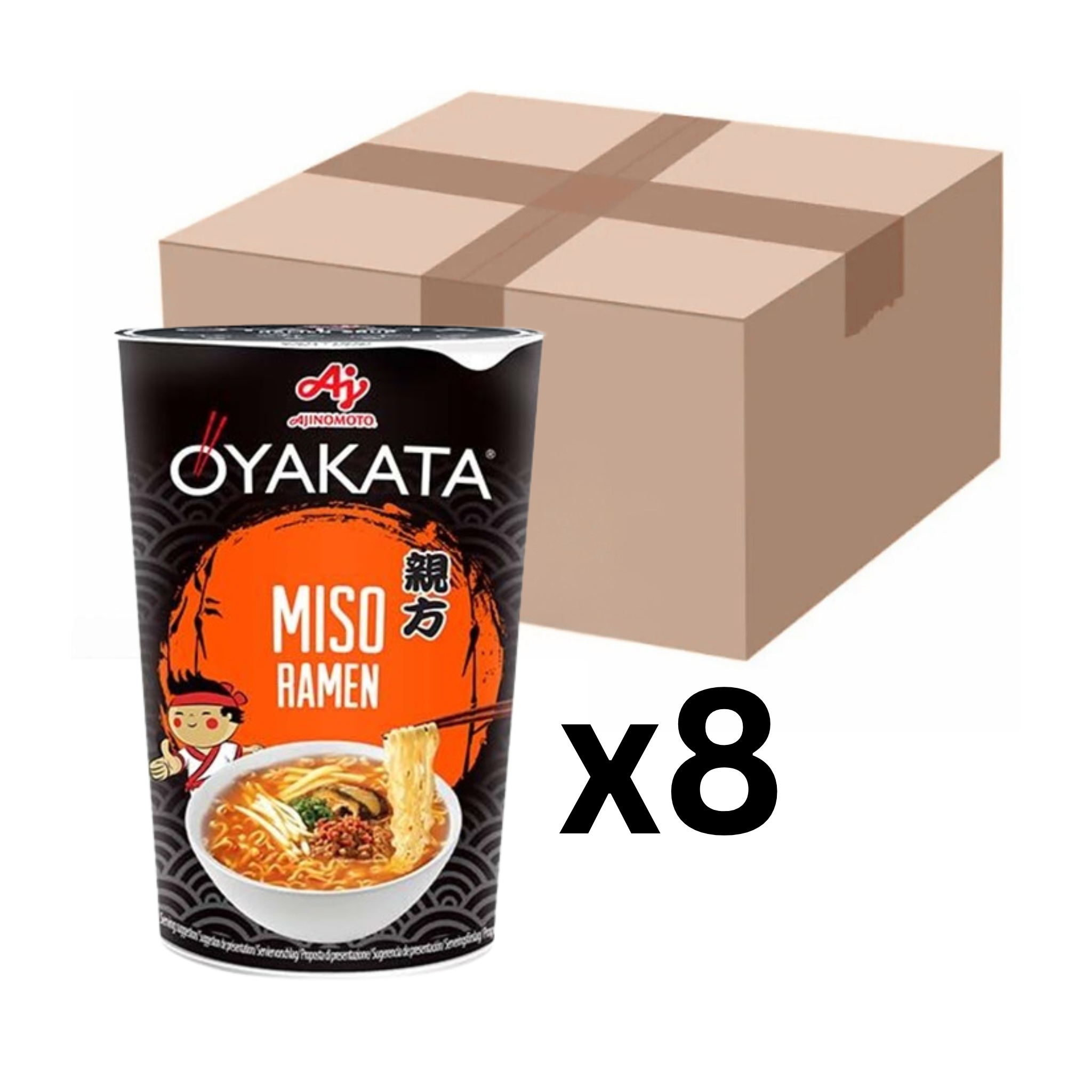Ajinomoto OYAKATA Instantnudeln Ramen Cup Miso 66g (8er-Pack)