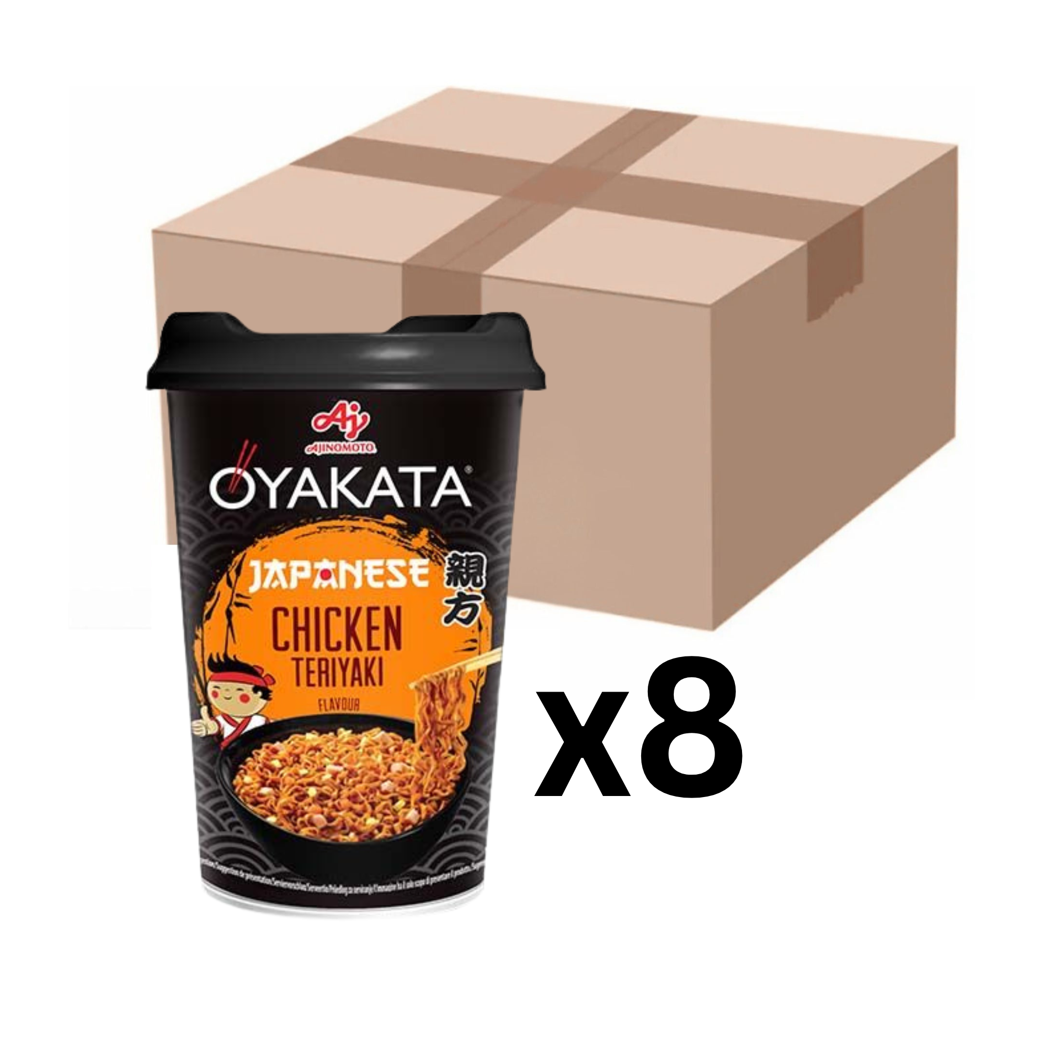 Ajinomoto OYAKATA Instantnudeln Yakisoba Cup Teriyaki Chicken 96g (8er-Pack)