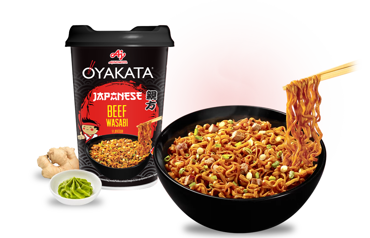 Ajinomoto OYAKATA Instantnudeln Yakisoba CUP Japanese Rind Wasabi 93g