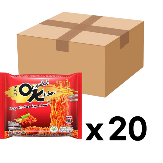 MAMA Instantnudeln OK Bratnudeln Stir-Fried Tom Yum Garnelen 85g (20er-Pack)