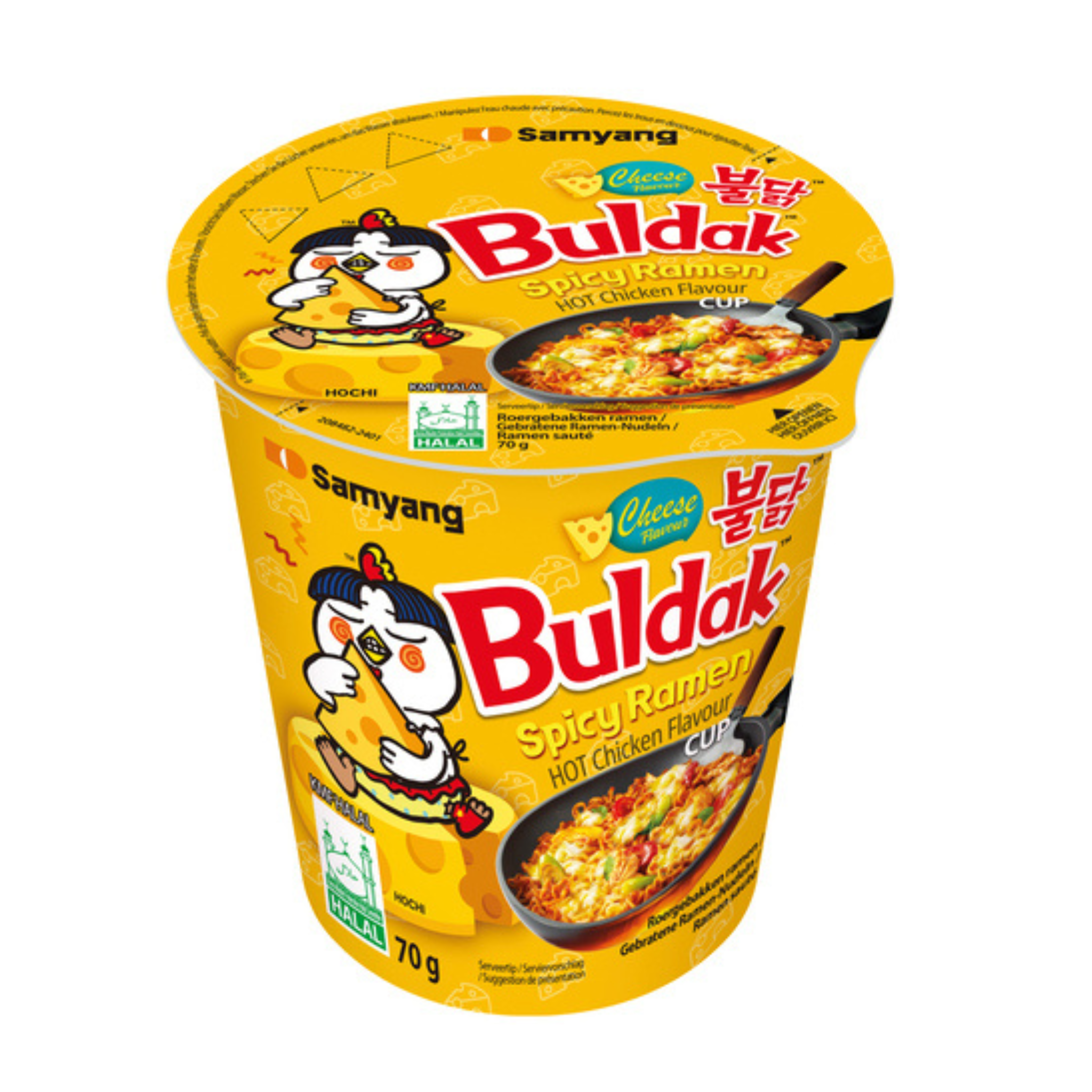 Samyang Buldak Hot Chicken Ramen Cheese Cup 70g (6er-Pack)