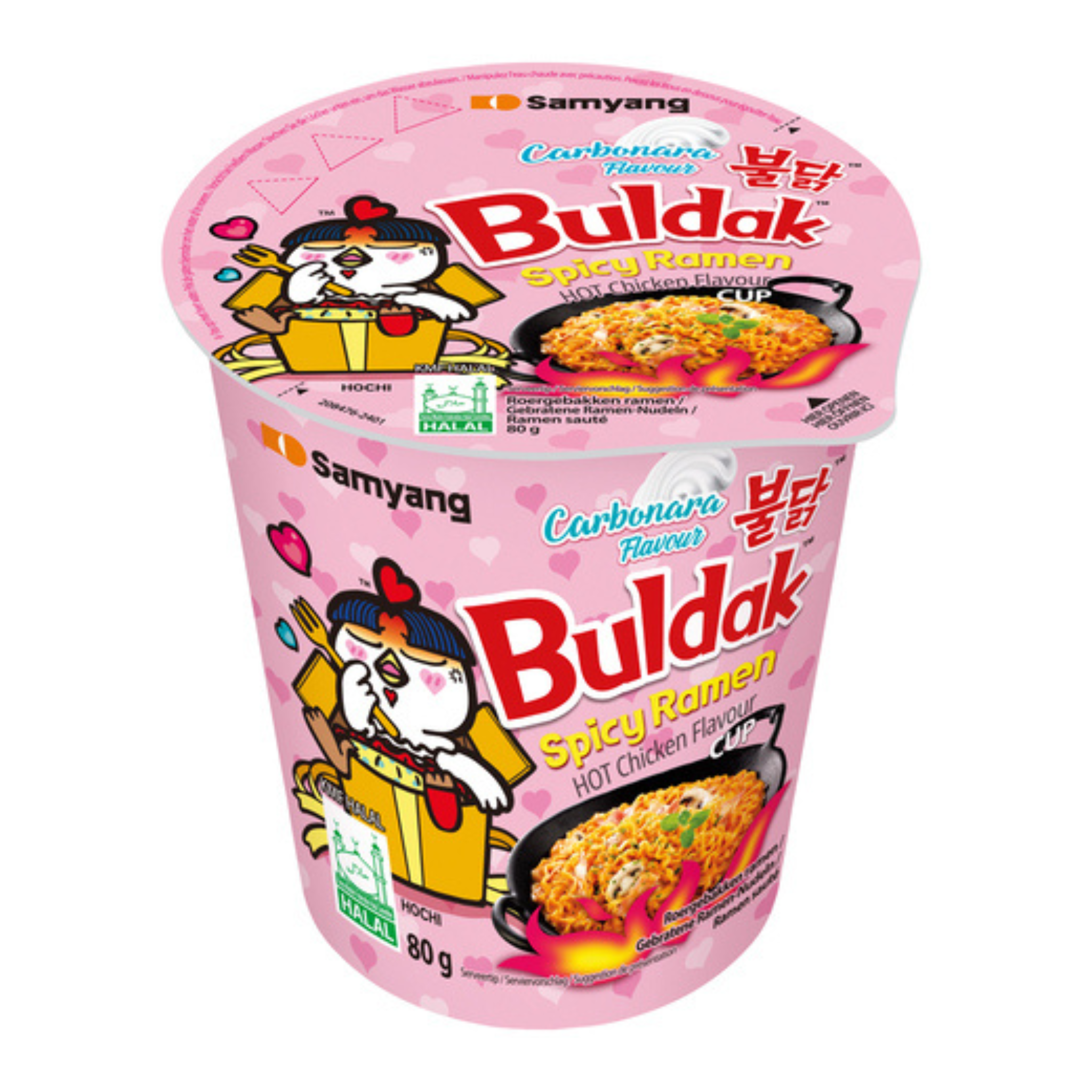 Samyang Buldak Hot Chicken Ramen Carbonara Cup 80g (6er-Pack)