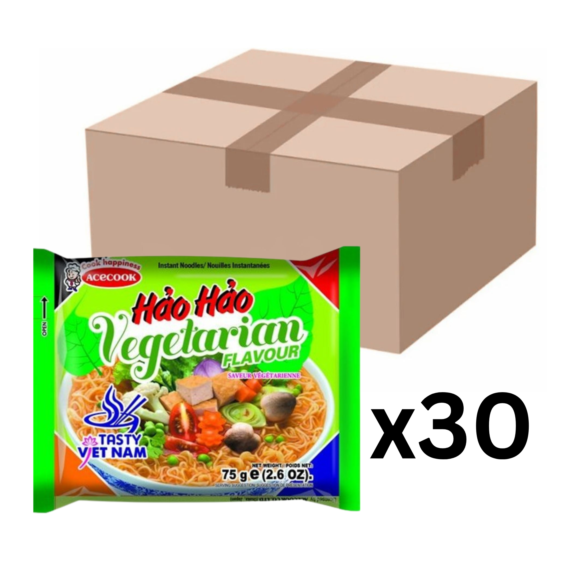 Acecook Instantnudeln Hao Hao Gemüse 75g (30er-Pack)
