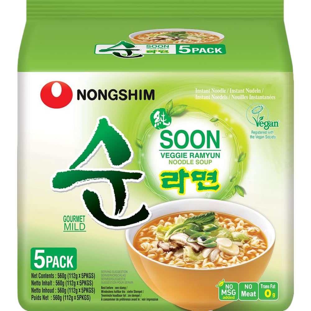 Nongshim Instantnudeln Soon Veggie Ramyun 112g_MHD (5er-Pack)