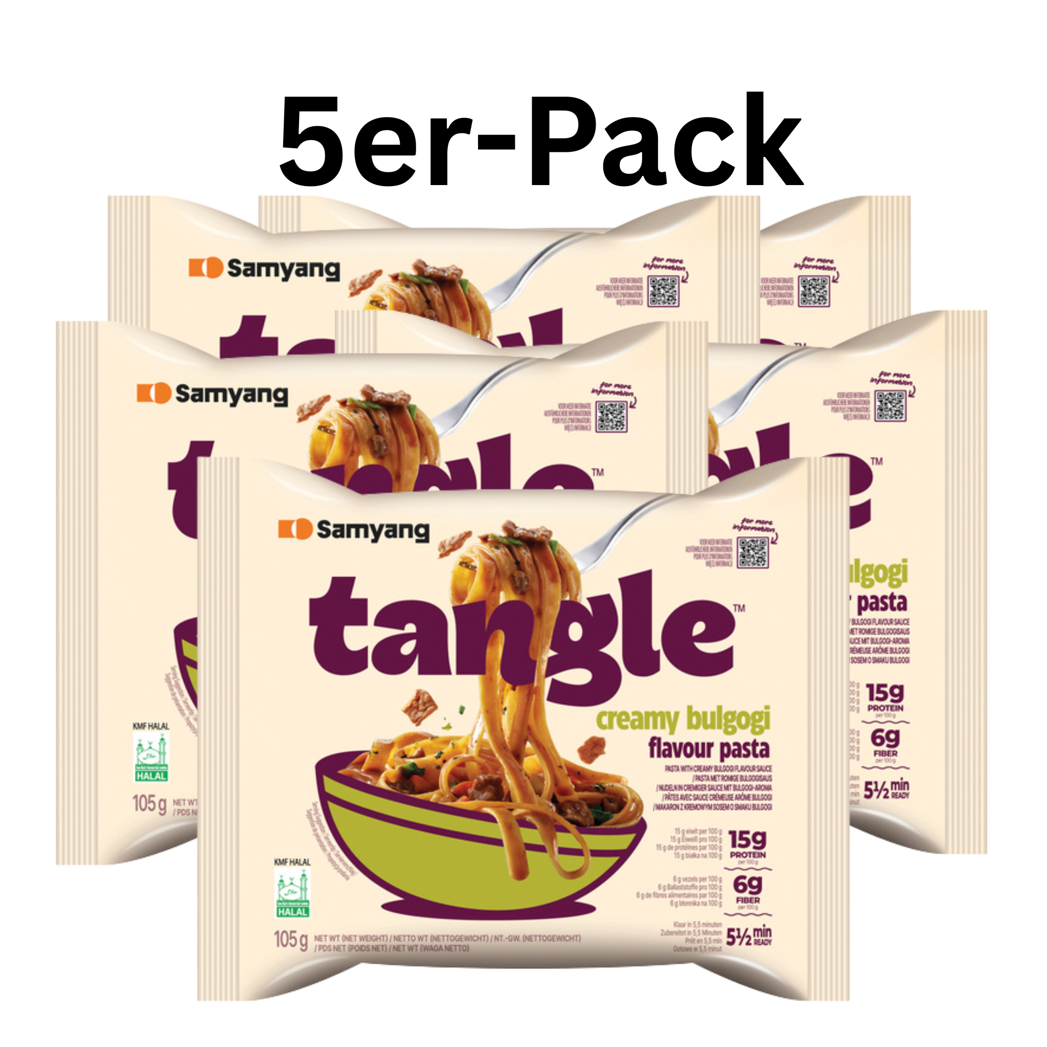 Samyang Tangle Pasta Creamy Bulgogi 105g (5er-Pack)
