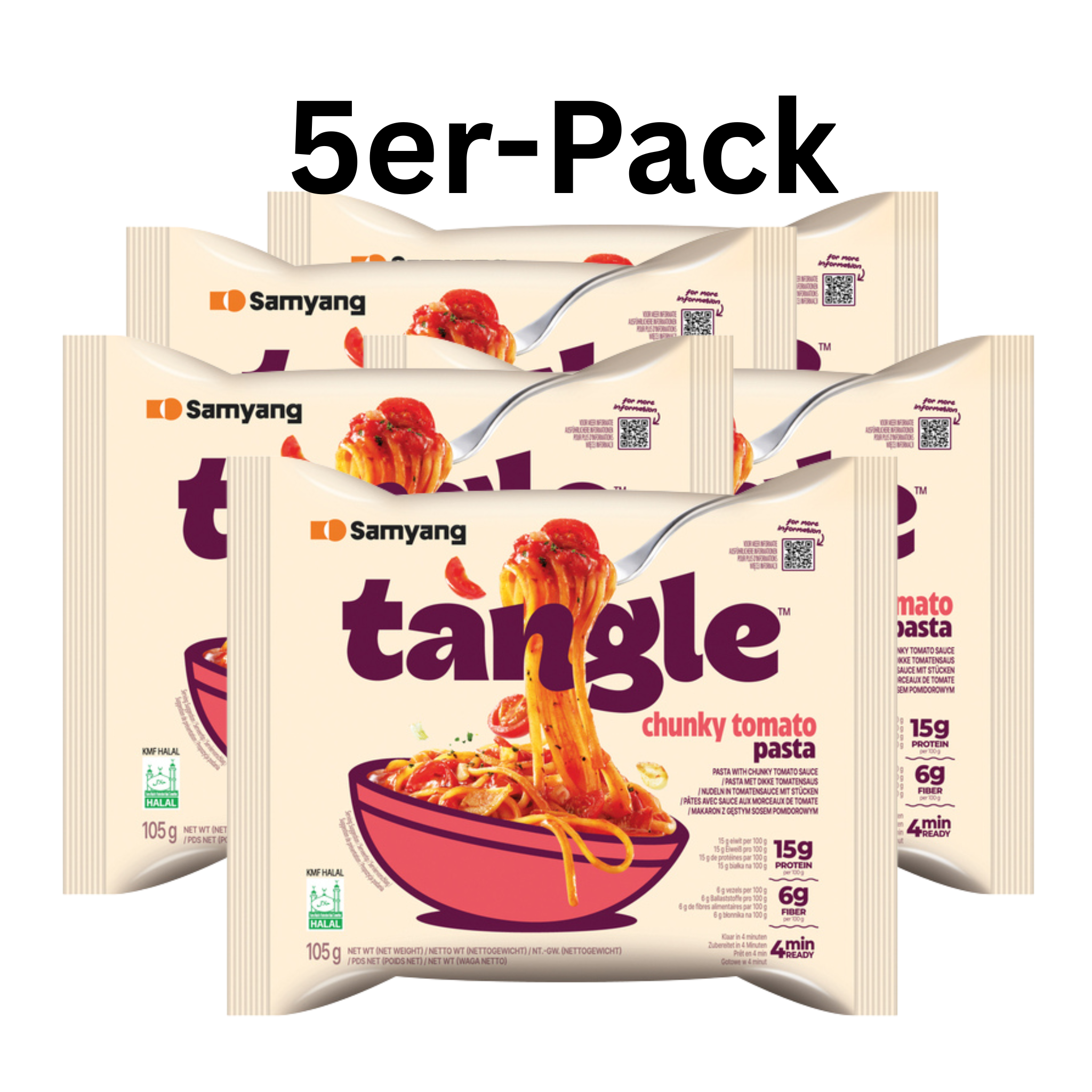 Samyang Tangle Pasta Chunky Tomato 105g (5er-Pack)