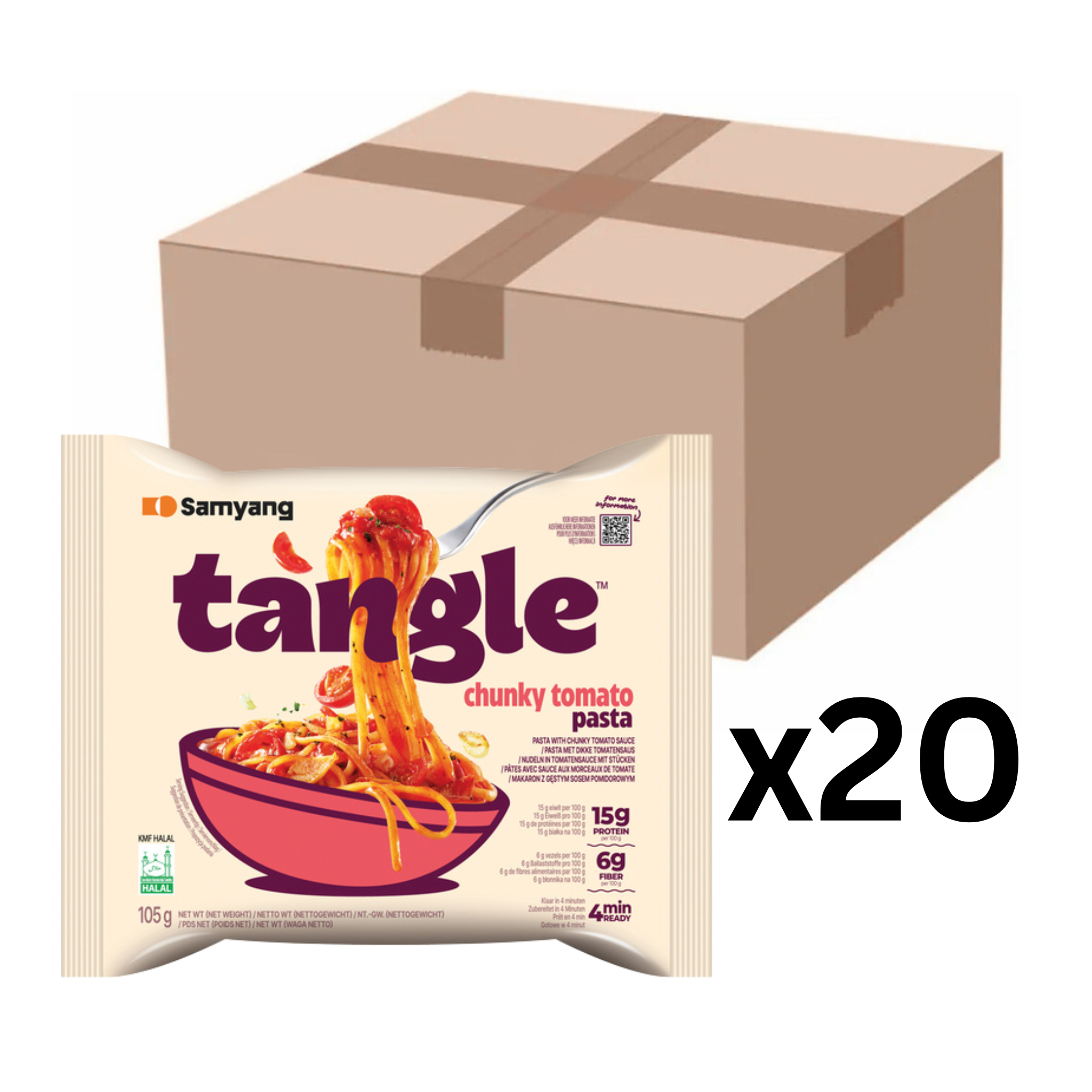 Samyang Tangle Pasta Chunky Tomato 105g (20er-Pack)