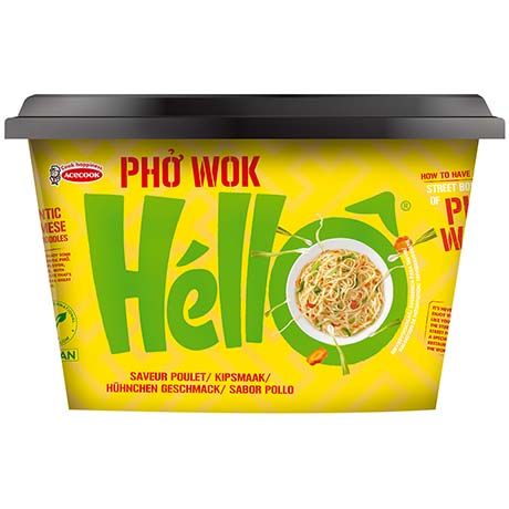 Acecook Pho Wok Hello Instant Reisnudeln Huhn Cup 76g (12er-Pack)