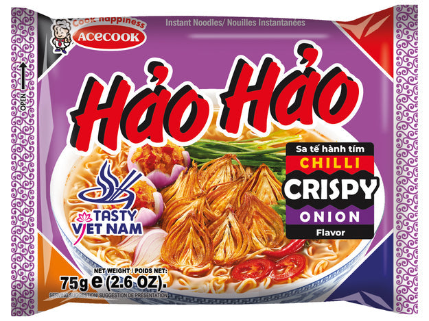Acecook Instantnudeln Hao Hao Chili Crispy Onion 75g (10er-Pack)