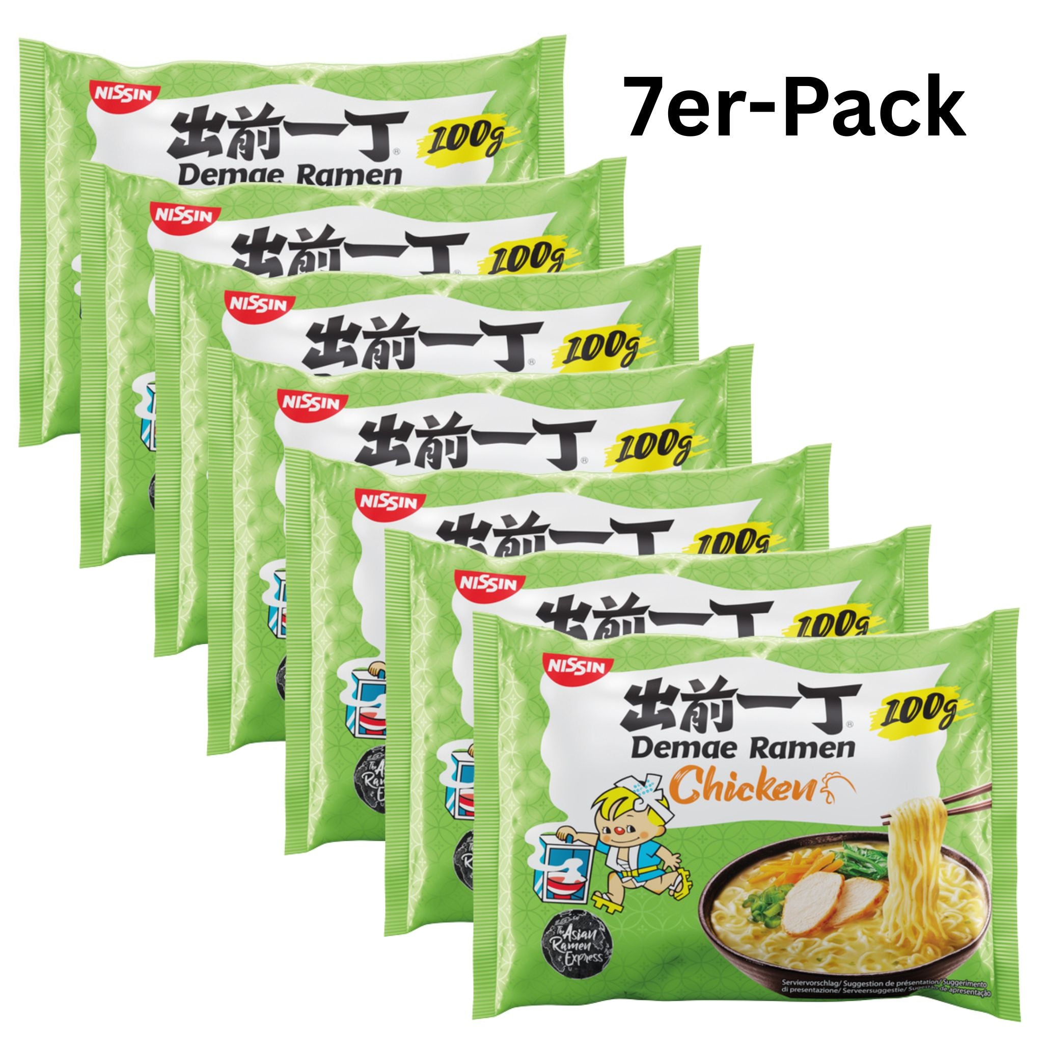 Nissin Demae Ramen Instantnudeln Huhn 100g (7er-Pack)