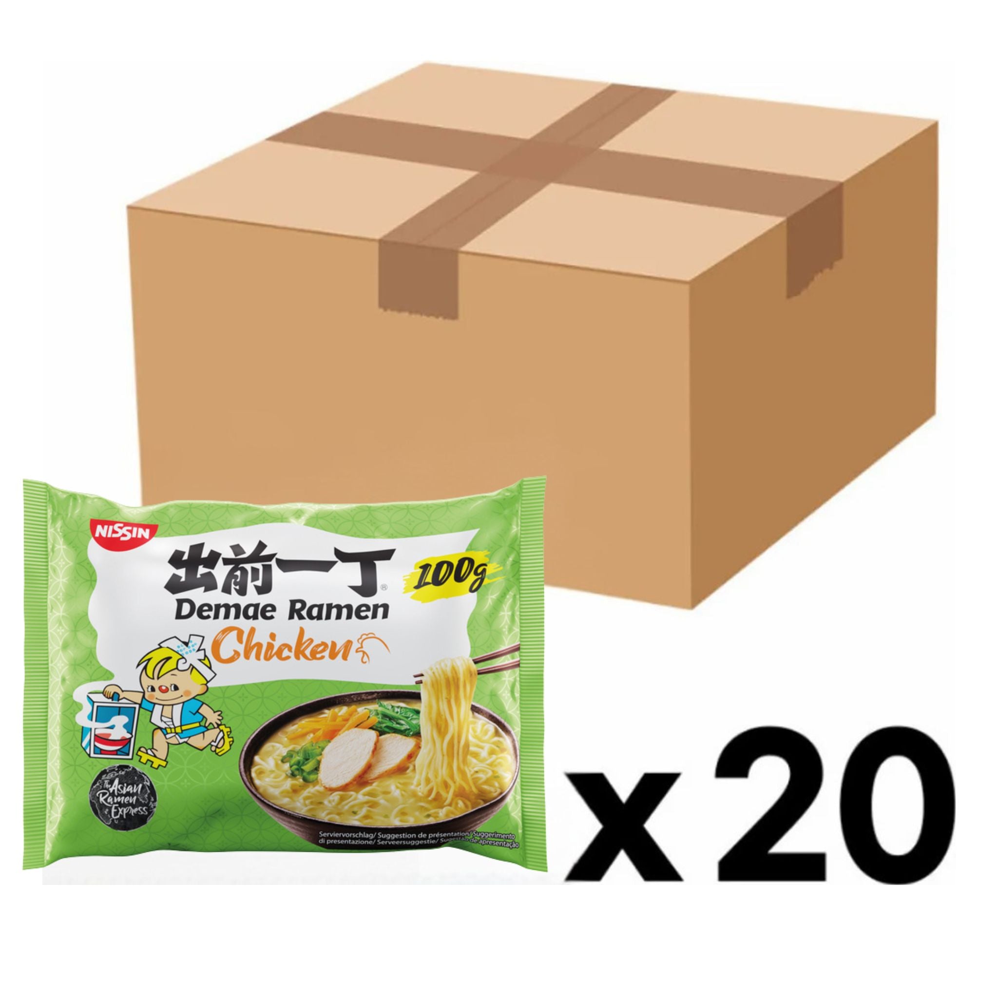 Nissin Demae Ramen Instantnudeln Huhn 100g (20er-Pack)