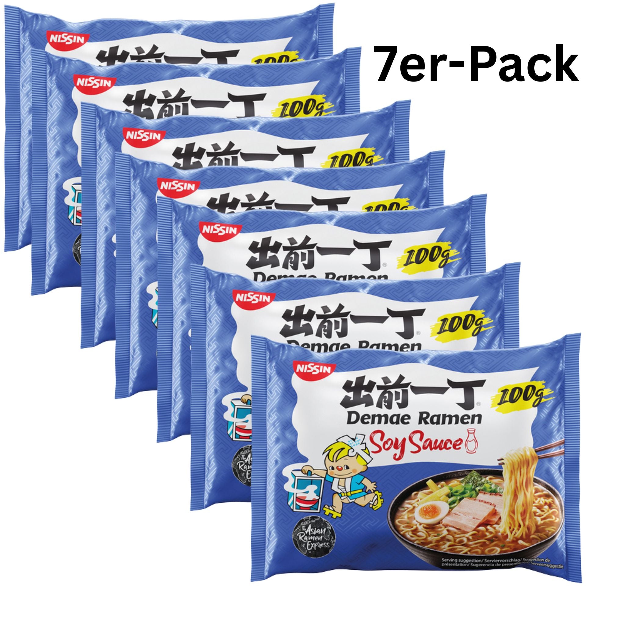 Nissin Demae Ramen Instantnudeln Soy Sauce 100g (7er-Pack)
