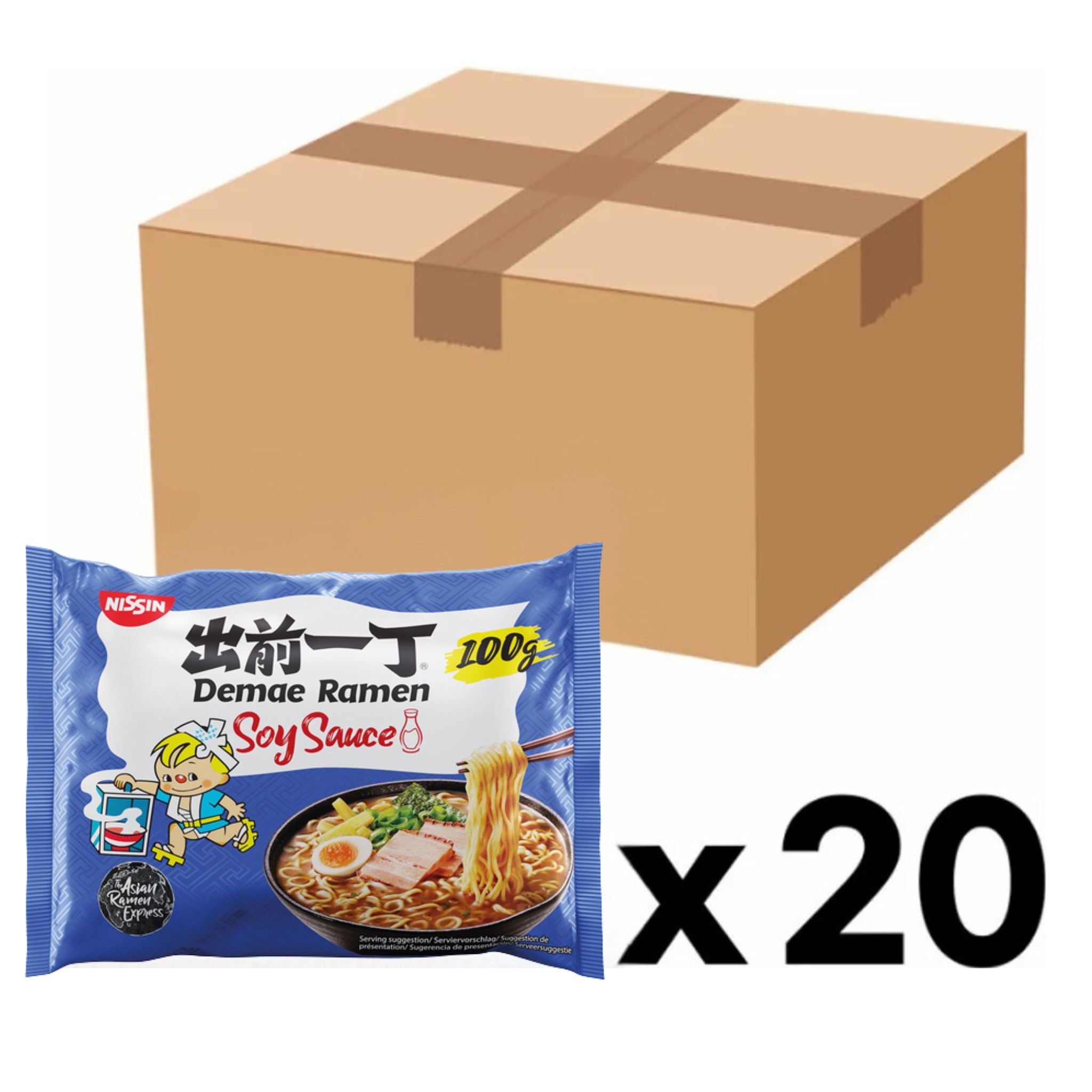 Nissin Demae Ramen Instantnudeln Soy Sauce 100g (20er-Pack)