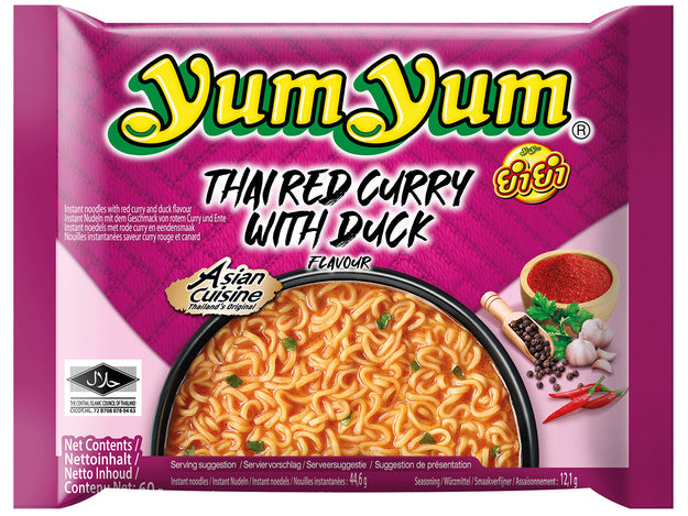 YumYum Instantnudeln Thai Red Curry Ente 60g (12er-Pack)