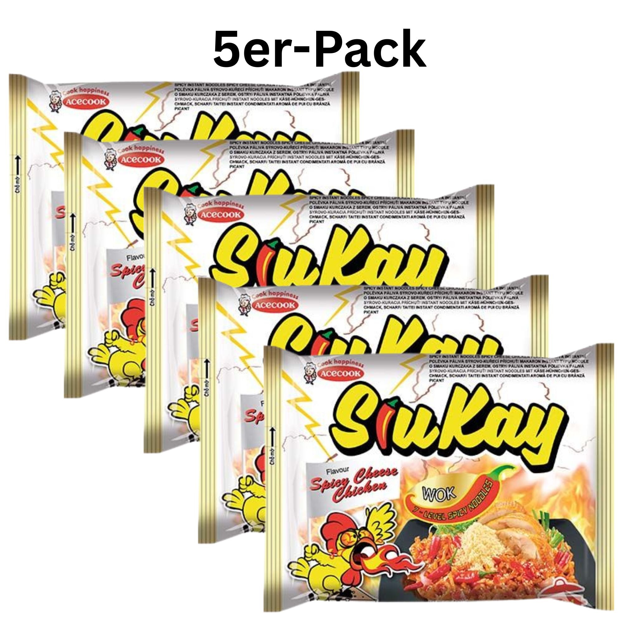 Acecook Instantnudeln Siu Kay Spicy Cheese Chicken 127g (5er-Pack)
