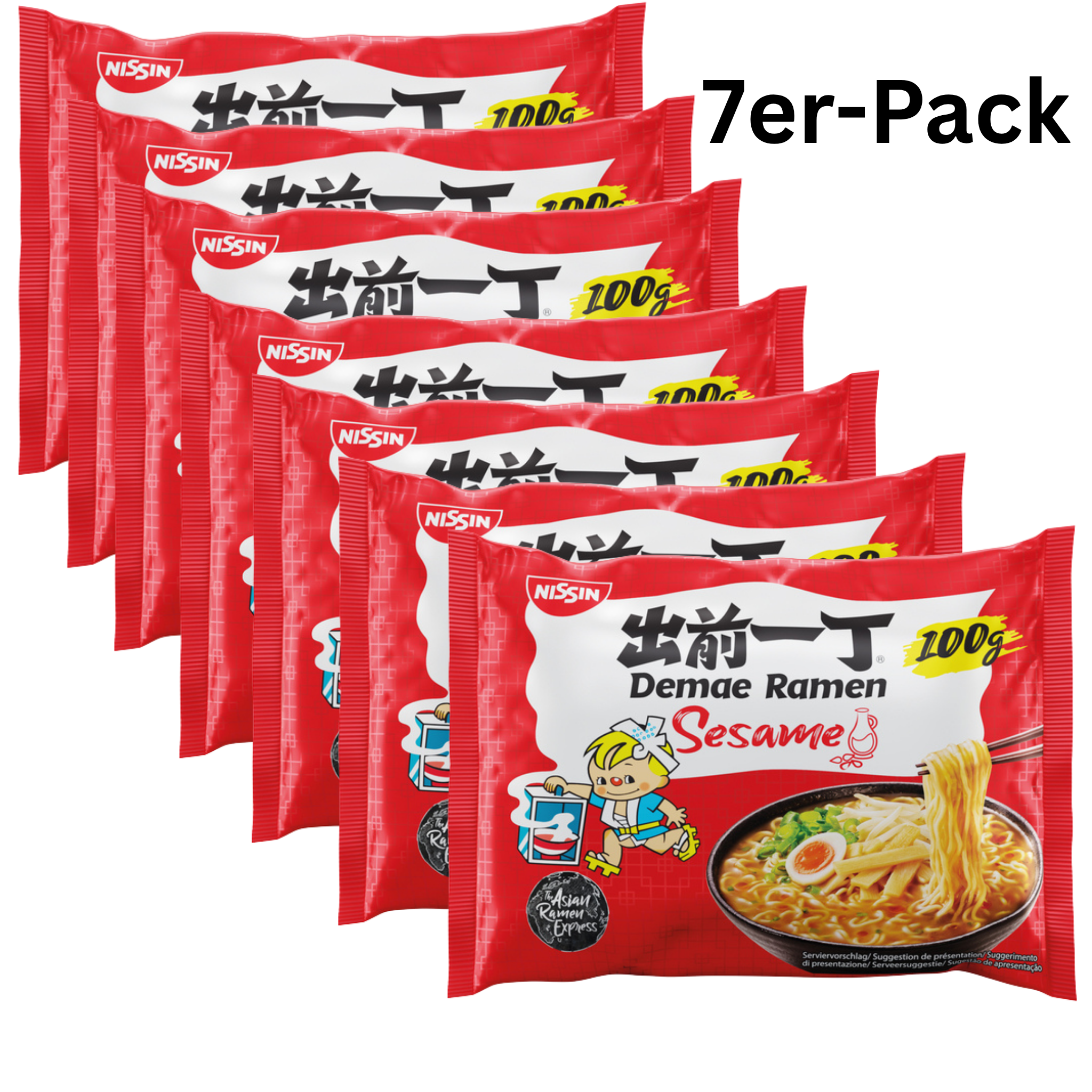 Nissin Demae Ramen Instantnudeln Sesam 100g (7er-Pack)