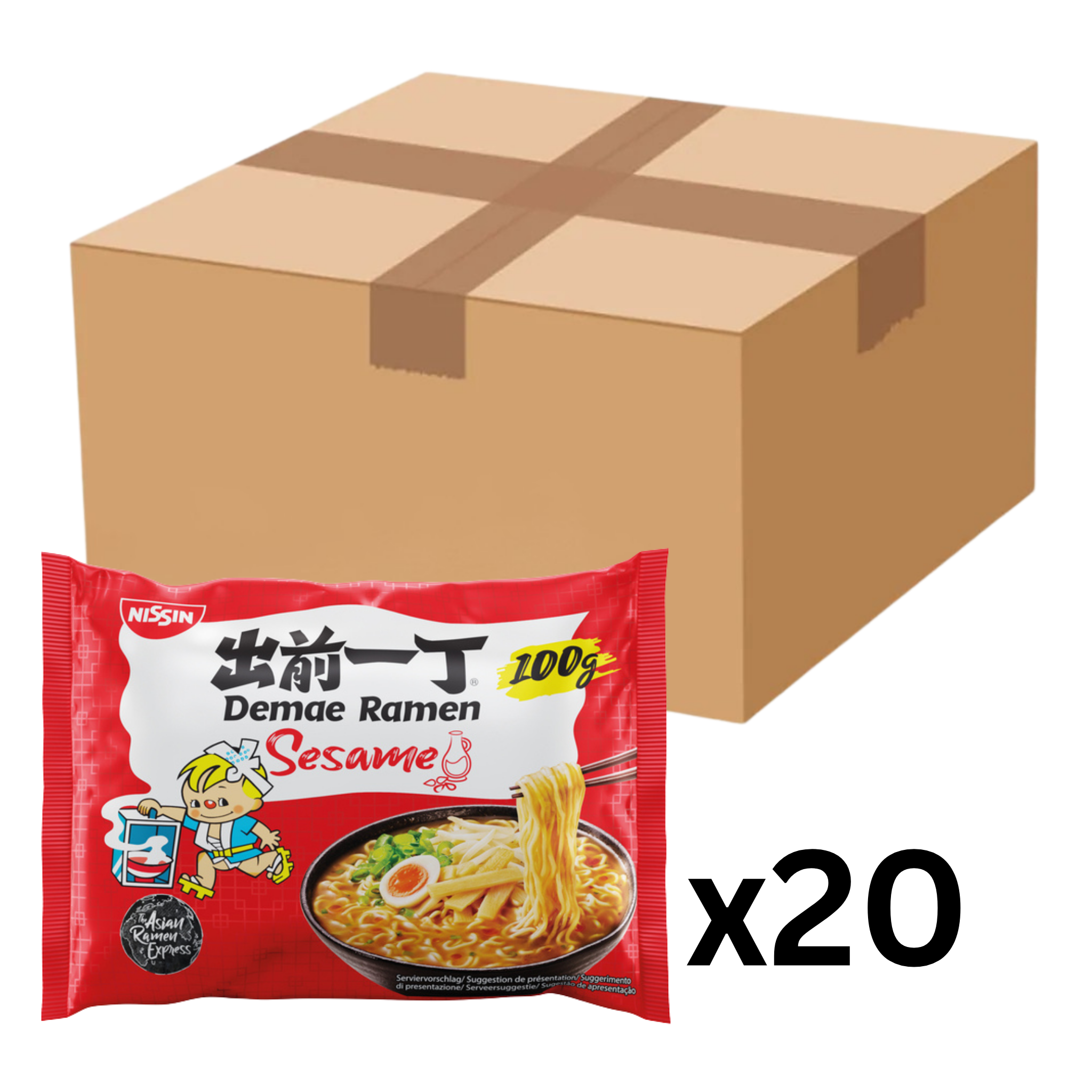 Nissin Demae Ramen Instantnudeln Sesam 100g (20er-Pack)