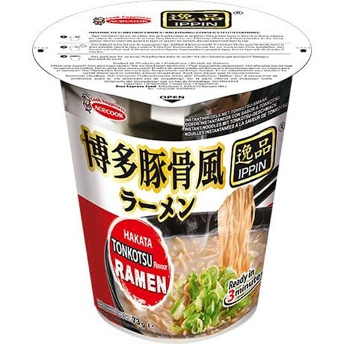 Acecook Ippin Instantnudeln Ramen Hakata Tonkotsu Cup 73g (12er-Pack)