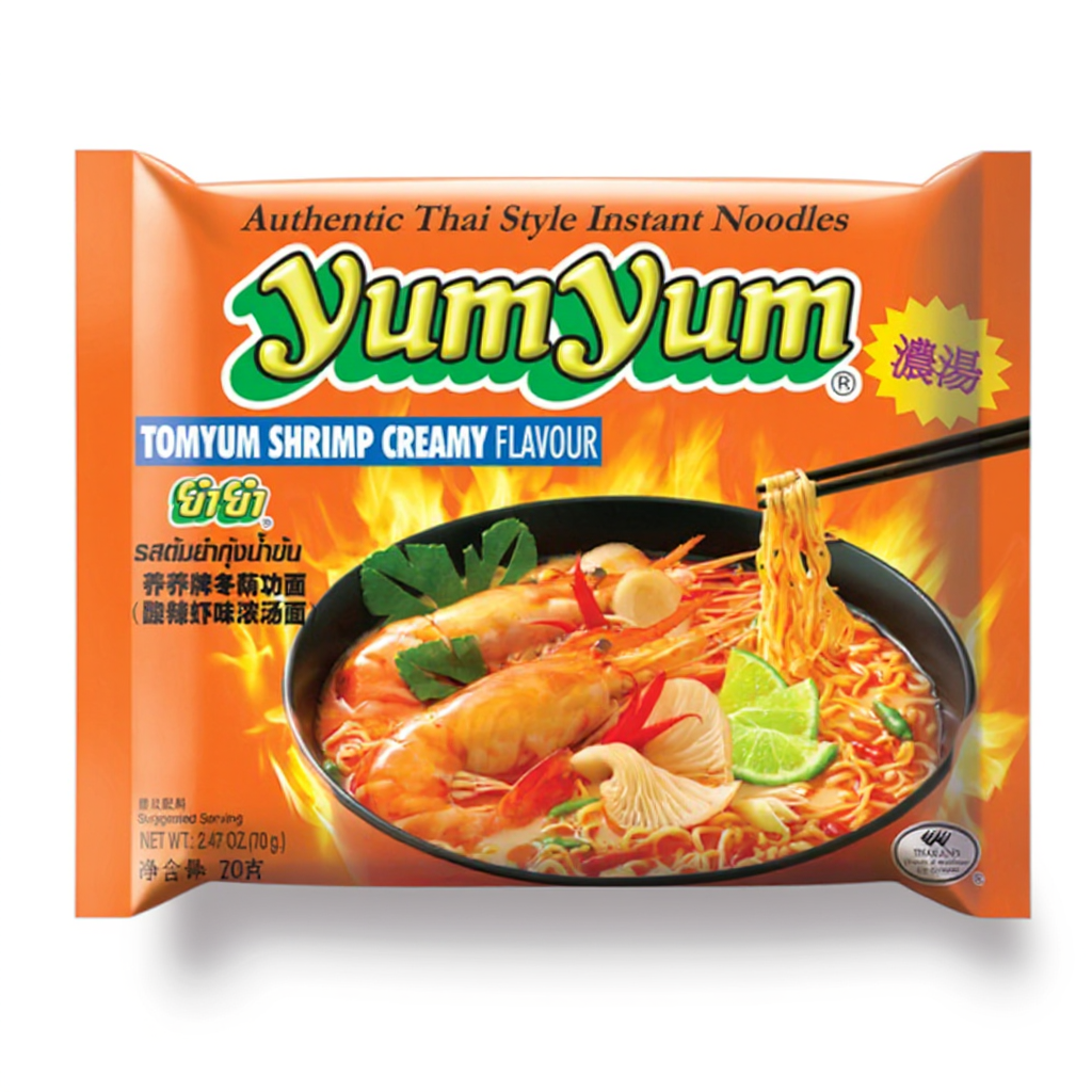 YumYum Instantnudeln Tom Yum Shrimp Cream Flavour 70g (10er-Pack)