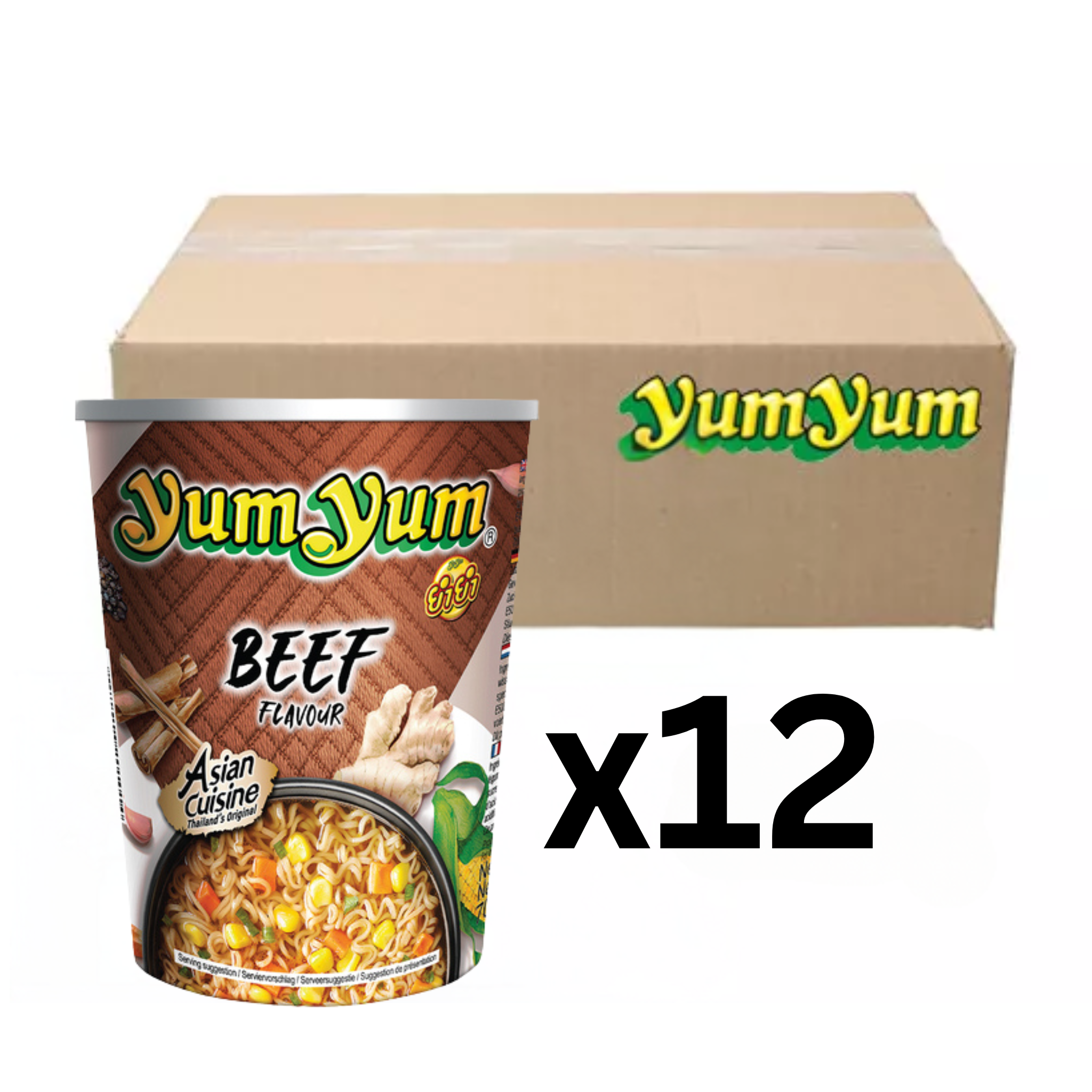 YumYum Instantnudeln Rind Cup  70g (12er-Pack)