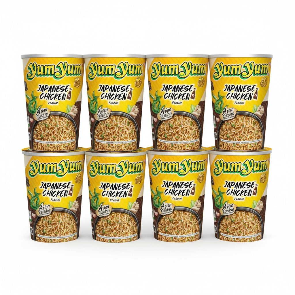 YumYum Instantnudeln Japanese Chicken Shoyu Cup 70g (8er-Pack)