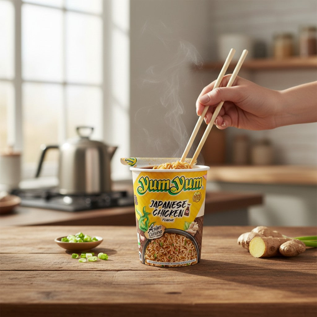 YumYum Instantnudeln Japanese Chicken Shoyu Cup 70g (12er-Pack)